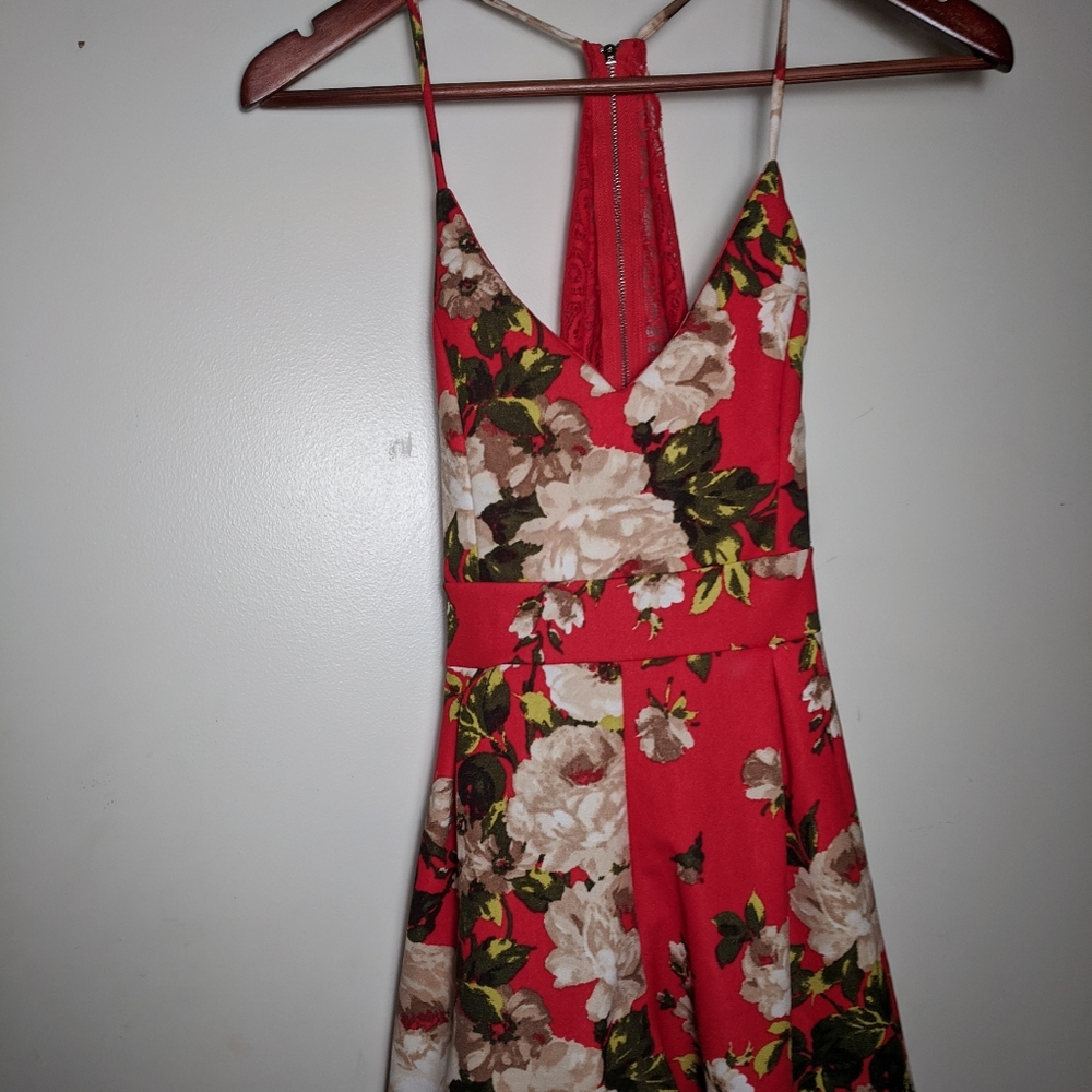 Windsor Red Floral Romper